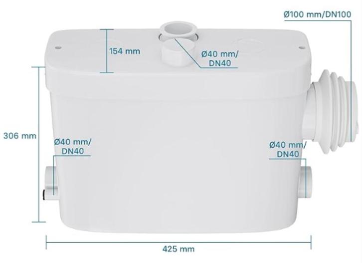 sanibroyeur, vermaler, rioolwater pomp, WC pomp, Doe-het-zelf en Bouw, Sanitair, Nieuw, Douche, Ophalen