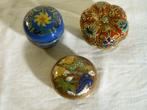 Drie emaillen cloisonné doosjes, Antiek en Kunst, Ophalen of Verzenden