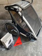 Thule fietskar + accessoires chariot lite double, Fietsen en Brommers, Fietsaccessoires | Aanhangwagens en Karren, Gebruikt, Opvouwbaar