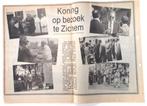 Krantenartikel "Koning op bezoek in Zichem", Verzamelen, Koningshuis en Royalty, Ophalen of Verzenden