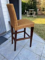 Rieten barkrukken, Huis en Inrichting, Barkrukken, Ophalen, Met voetsteun, Hout, 60 tot 90 cm