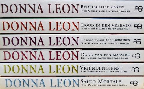 Donna Leon - 6x "Commissario Guido Brunetti".detective-story, Livres, Policiers, Comme neuf, Adaptation télévisée, Envoi