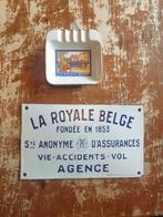 lot plaque emaillee cendrier assurance la royal belge, Enlèvement