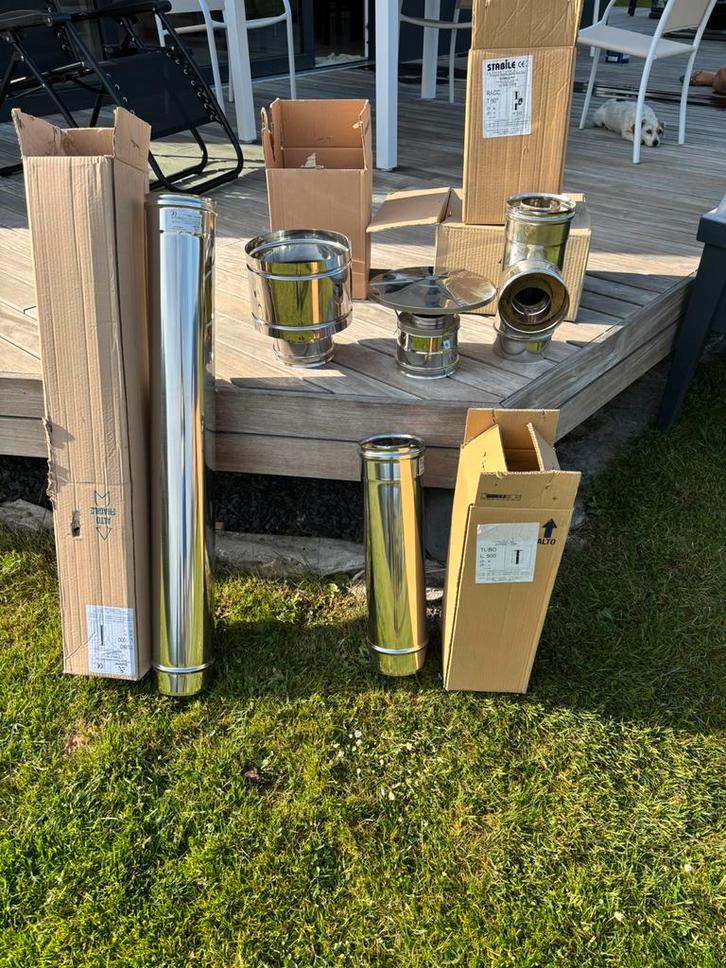 Elementen: geïsoleerde dubbelwandige roestvrijstalen, Huis en Inrichting, Haarden, Zo goed als nieuw, Ophalen