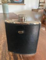 Borstfles - AHS Vintage Flask Dark Black Leather Wrap 8 oz, Ophalen of Verzenden