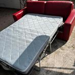 Lederen zetelbed, Ophalen, Zo goed als nieuw, 90 cm
