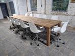 Grote boerentafel met 12 design stoelen, Huis en Inrichting, Complete eetkamers, Ophalen of Verzenden, Gebruikt, 8 stoelen of meer