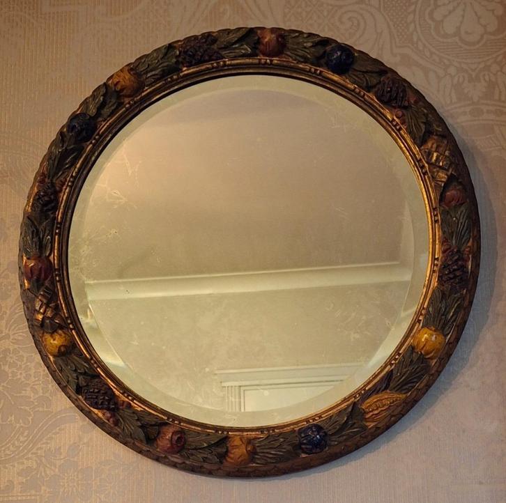 art deco barbolaspiegel met geslepen glas, Antiek en Kunst, Antiek | Spiegels, Ophalen