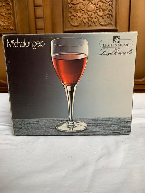 6 Luigi Bormioli “Michelangelo – Light & Music” glazen, Verzamelen, Glas en Drinkglazen, Zo goed als nieuw, Ophalen