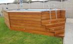 Mooi zwembad te koop afgewerkt met hout voor 2000 €, Comme neuf, Ovale, Enlèvement, 200 à 300 cm