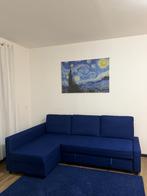 Canapé convertible angle+rangement + 3 coussins bleu marine., Maison & Meubles, Canapés | Salons, 75 à 100 cm, Comme neuf, Enlèvement