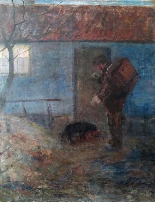 De orgelman van Theodoor Verstraete, Antiek en Kunst, Kunst | Schilderijen | Klassiek, Ophalen
