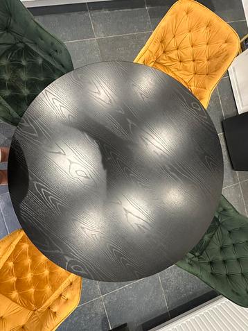 Ronde eettafel - 120 cm diameter - zwart beschikbaar voor biedingen