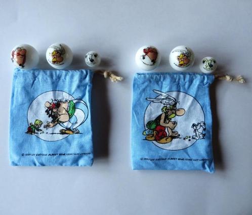 Asterix knikkerzak met 3 knikkers (1997), Verzamelen, Stripfiguren, Zo goed als nieuw, Boek of Spel, Asterix en Obelix, Ophalen of Verzenden