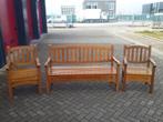 Tuinstel Teak Hout met orginele kussens z.g.a.n, Tuin en Terras, Tuinbanken, Ophalen of Verzenden, Zo goed als nieuw, Teakhout