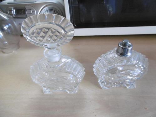 ancienne verrerie en cristal, ensemble de parfum 2 pièces, Antiquités & Art, Antiquités | Verre & Cristal, Enlèvement ou Envoi