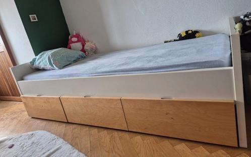 Lit 1 personne avec rangements à trois tirois - ikea, Huis en Inrichting, Slaapkamer | Bedden, Gebruikt, Ophalen