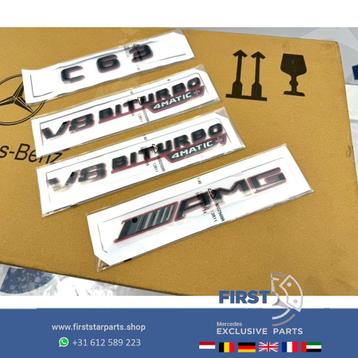 W206 S206 C KLASSE C63 AMG LOGO SET ZWART ROOD 2023-2026 63  beschikbaar voor biedingen