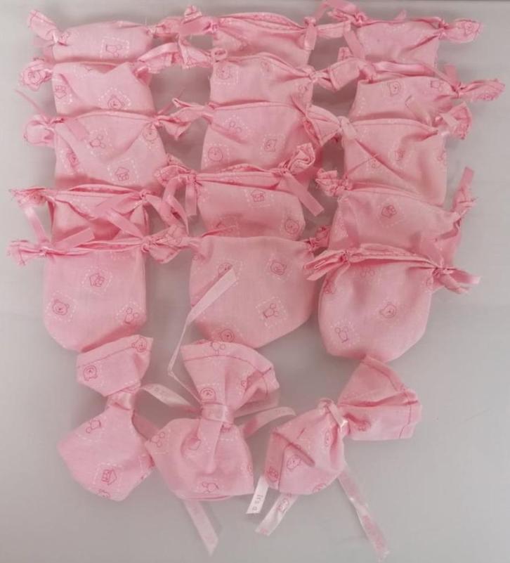 Roze Stoffen Zakjes voor Doopsuiker of bedanking, Kinderen en Baby's, Kraamcadeaus en Geboorteborden, Zo goed als nieuw, Ophalen of Verzenden