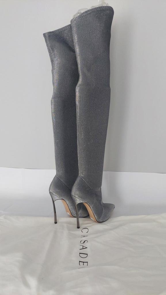 776C* CASADEI Blade - uitstekende steltlopers (35), Kleding | Dames, Schoenen, Nieuw, Hoge laarzen, Grijs, Verzenden