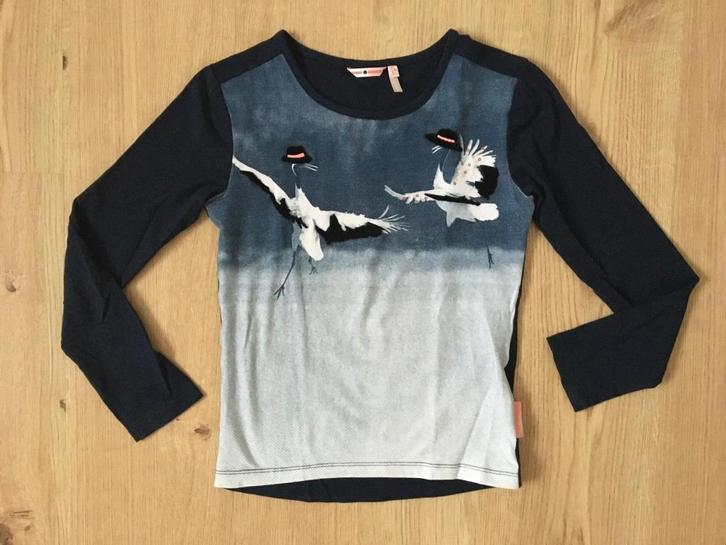 No-No, zwart / blauwe longsleeve maat 122, Kinderen en Baby's, Kinderkleding | Maat 122, Zo goed als nieuw, Meisje, Shirt of Longsleeve