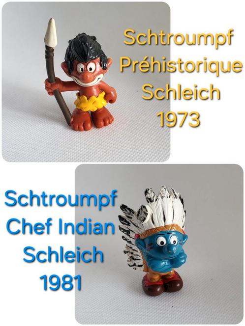 Lot 2 figurines Schtroumpfs - Schleich, Collections, Schtroumpfs, Comme neuf, Enlèvement ou Envoi