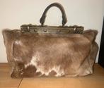 lederen dokter koeienvacht tas, Handtassen en Accessoires, Tassen | Damestassen, Ophalen, Zo goed als nieuw, Bruin, Overige typen