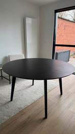 Ronde zwarte eettafel - 140 cm, Ophalen, Gebruikt, Rond, 100 tot 150 cm