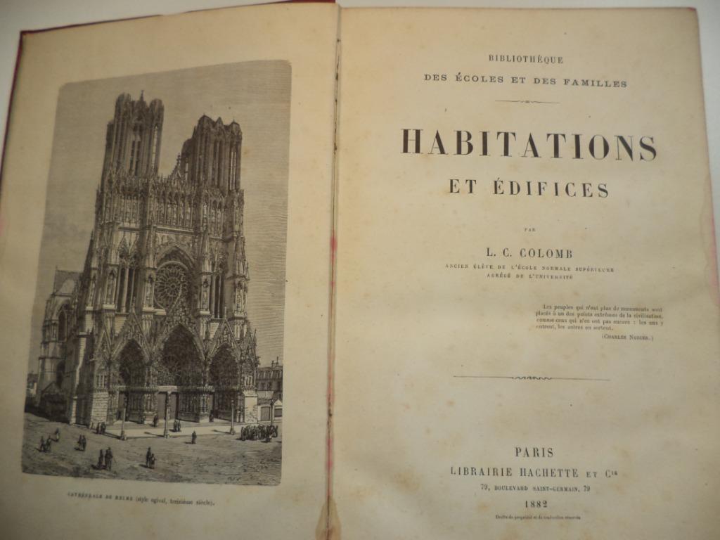 Habitations et édifices Colomb Hachette 1882 Eerste uitgave, Boeken, Geschiedenis | Wereld, Ophalen of Verzenden