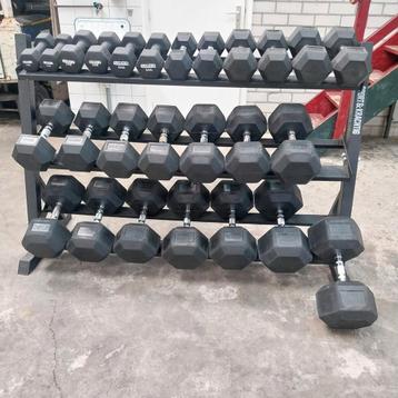 Hexa Dumbells Set  5 kilo tot 50 kilo + Dumbells Opberg rack beschikbaar voor biedingen