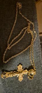 Chaîne avec croix plaquée or, Bijoux, Sacs & Beauté, Enlèvement ou Envoi, Or, Or