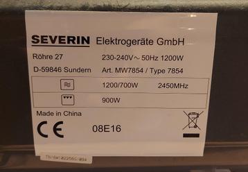 Severin microgolfoven, Elektronische apparatuur, Microgolfovens, Ophalen, Gebruikt, Microgolfoven, Draaiplateau
