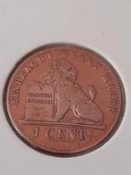 Prachtige leopold ll  1 cent 1907 leeuwencent vlaams, Ophalen of Verzenden