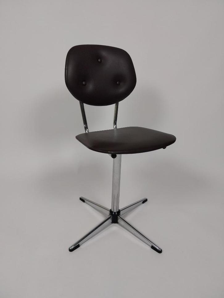 Soudeurop vintage draaistoel, Jaren 70, Huis en Inrichting, Bureaustoelen, Gebruikt, Bureaustoel, Bruin, Ophalen