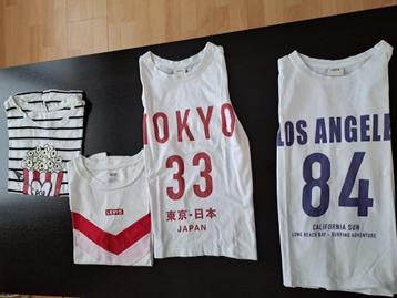 Lot 4 kledingpak dames meisjesmaat XS t-shirt beschikbaar voor biedingen