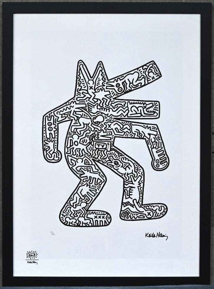 Keith Haring - Dog, Antiek en Kunst, Kunst | Litho's en Zeefdrukken, Ophalen of Verzenden