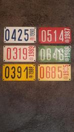 Lot van 6 kentekenplaten | Belgisch | 1985-1990, Verzamelen, Overige Verzamelen, Ophalen of Verzenden, Gebruikt