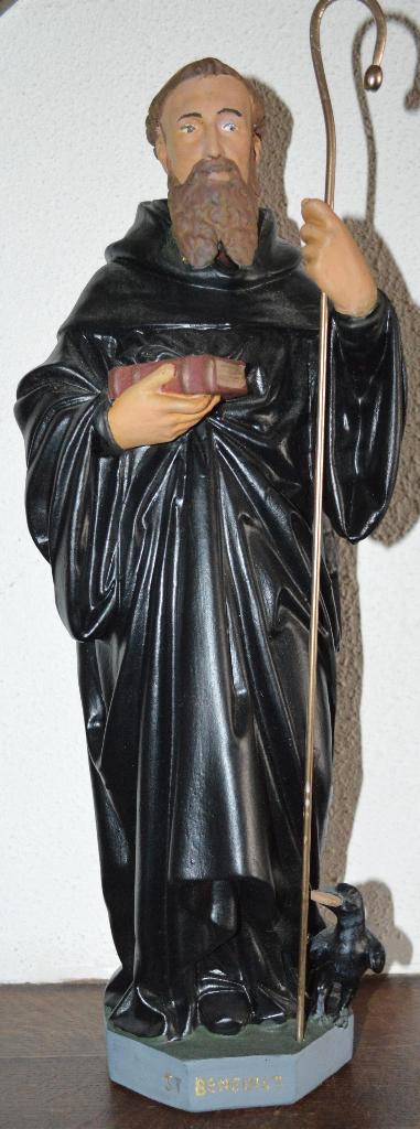 St Benedictus, 46 cm, Antiek en Kunst, Antiek | Religieuze voorwerpen, Ophalen of Verzenden