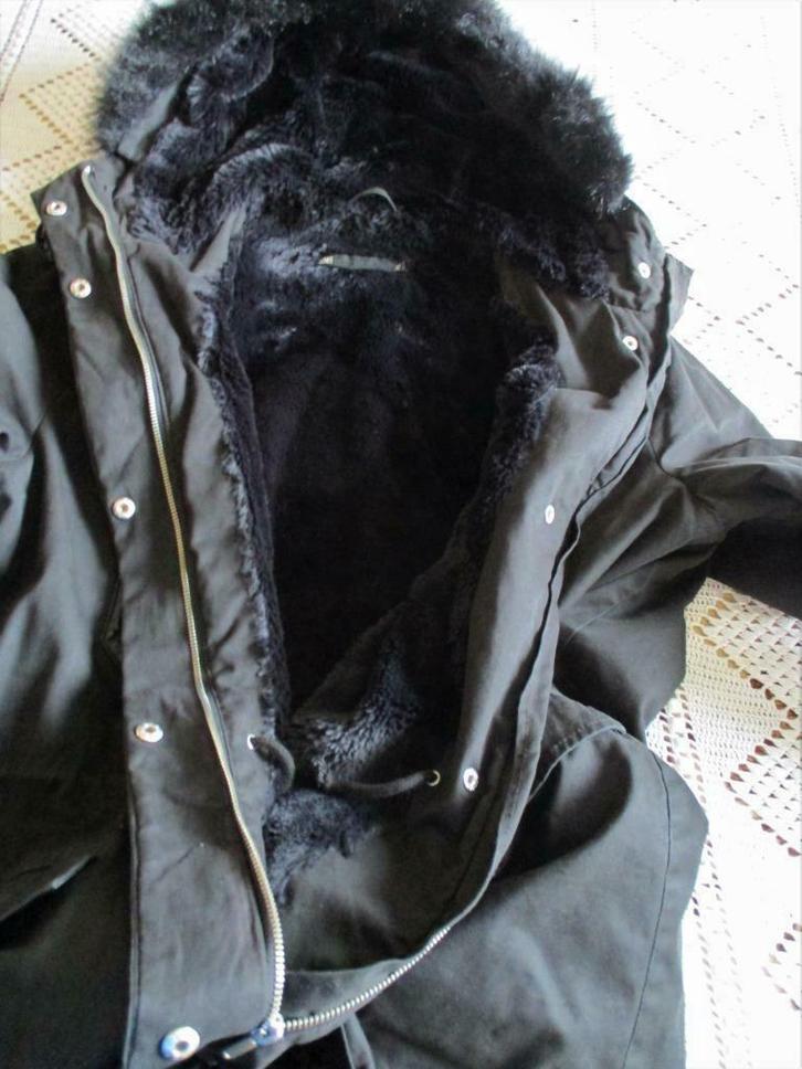 Warme zwarte jas WE met kap maat XXL, Kleding | Dames, Grote Maten, Zo goed als nieuw, Jas of Mantel, Zwart, Ophalen of Verzenden