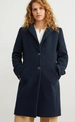 Marineblauwe lange jas, Kleding | Dames, Jassen | Winter, Blauw, Ophalen of Verzenden, Zo goed als nieuw, Maat 36 (S)