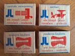 4x oude houten luciferdoosjes Lebon Roeselare Oostende, Ophalen of Verzenden