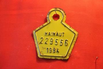 §  plaque de velo hainaut 1984, Enlèvement ou Envoi, Utilisé