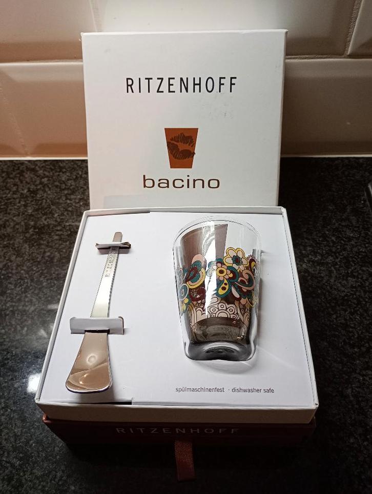 RITZENHOFF Espresso glas met bordje en lepeltje, Verzamelen, Glas en Drinkglazen, Nieuw, Overige typen, Ophalen