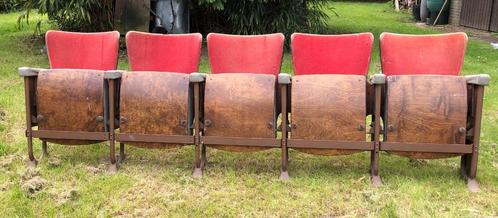 cinema bioscoop set stoelen vintage, Antiquités & Art, Antiquités | Meubles | Chaises & Canapés, Enlèvement