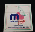 Vintage sticker windsurfing Mistral shop Saint Tropez, Verzamelen, Sport, Ophalen of Verzenden, Zo goed als nieuw