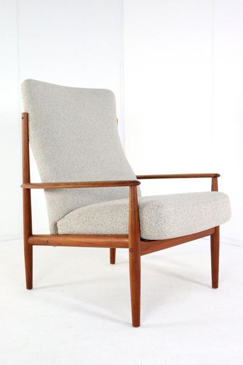 Vintage fauteuil Grete Jalk France & Son Deens design, Huis en Inrichting, Fauteuils, Zo goed als nieuw, Hout, Stof, Ophalen of Verzenden