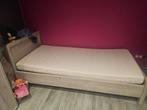 1 pers bed+ matras + verstelbare latenbodem, 90 cm, Beige, Une personne, Enlèvement
