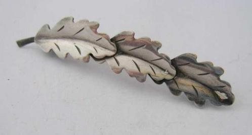 De eikenblaadjes van Theodore Klotz, Teka, 835 zilver (6793-, Handtassen en Accessoires, Broches, Zo goed als nieuw, Zilver, Zilver