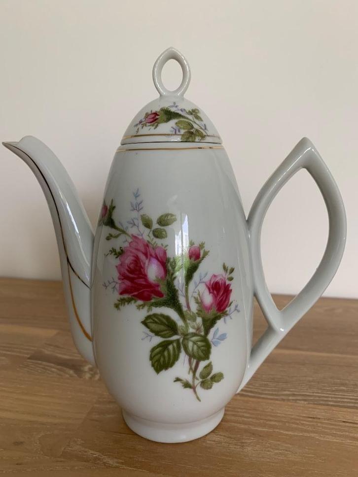 Koffie / theekan met mooi bloemmotief, Antiek en Kunst, Curiosa en Brocante, Ophalen of Verzenden