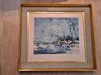 Albert Saverys ' Schaatsers op de Leie " Litho., Antiek en Kunst, Ophalen of Verzenden